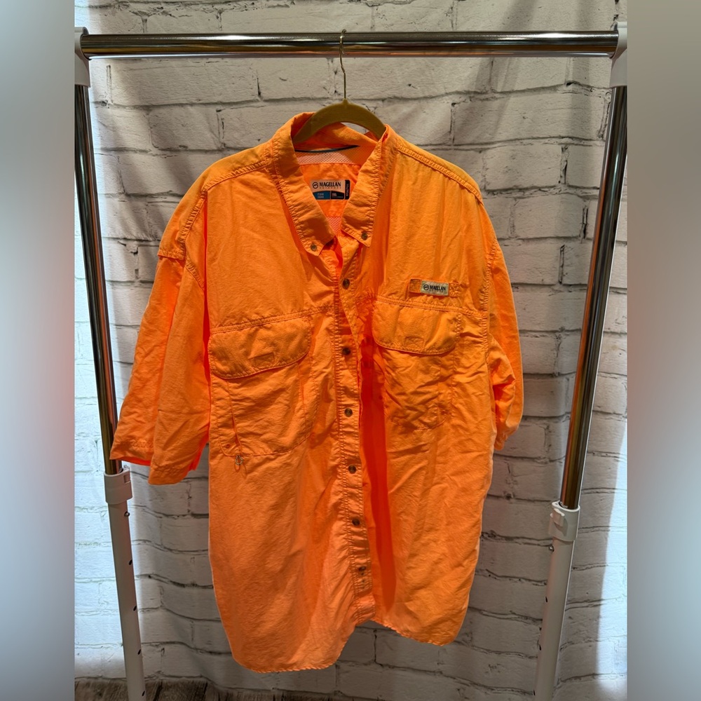 Magellan Outdoors Men's Bright Orange Shirt Jacket